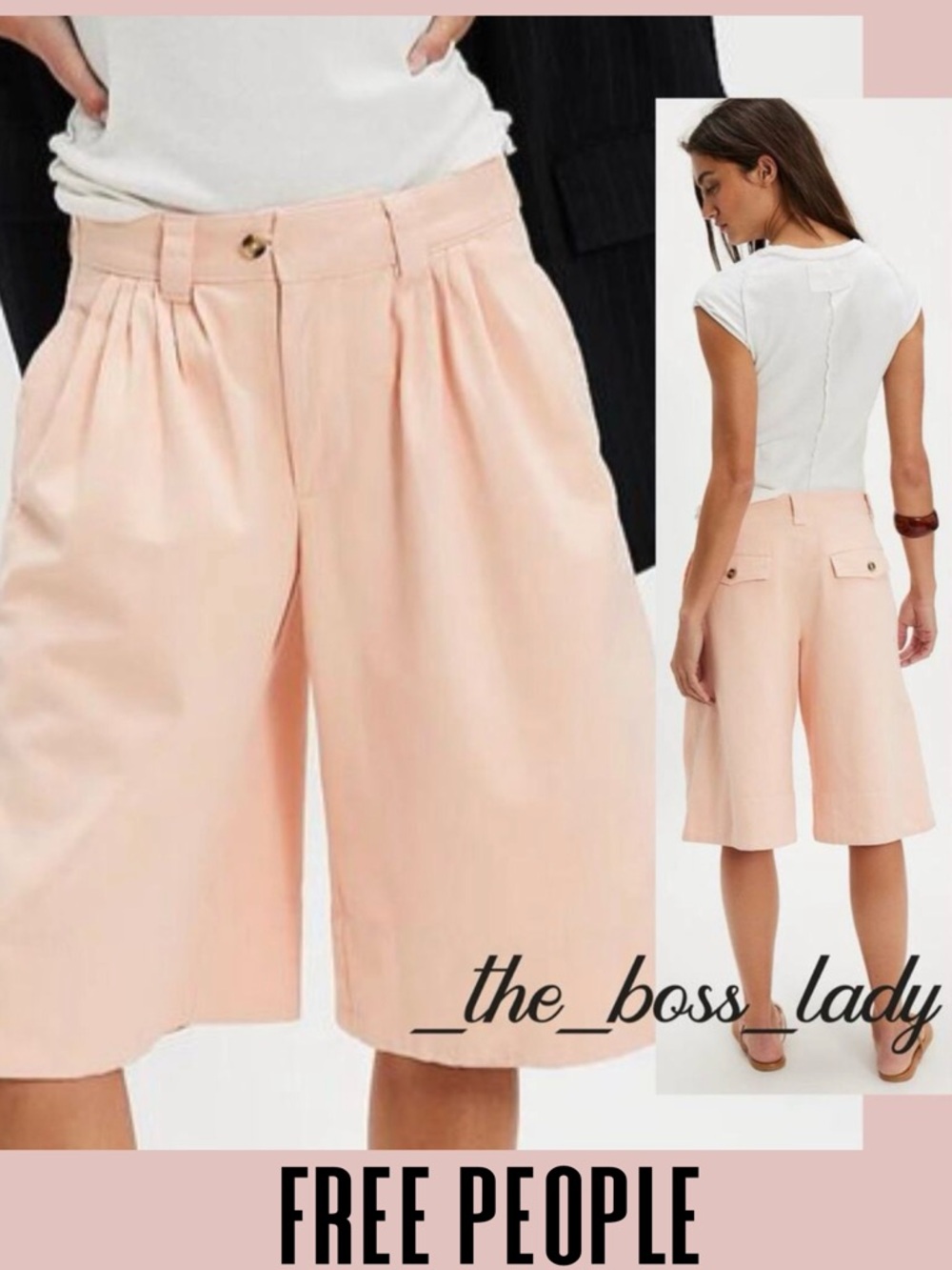 Free People shorts pleated a-line long shorts cotton 2